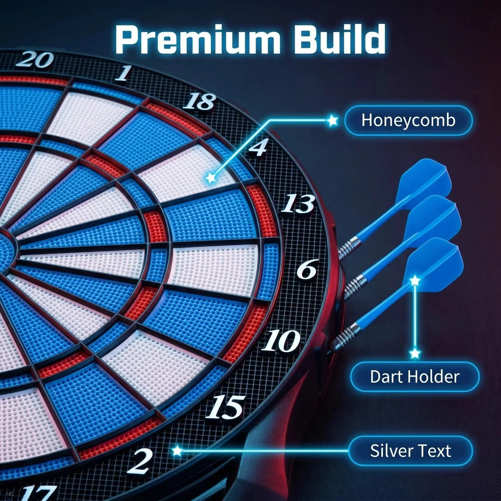 DartVibe Advanced Electronic D - огляд і ціна Electronic Dartboard Cabinet